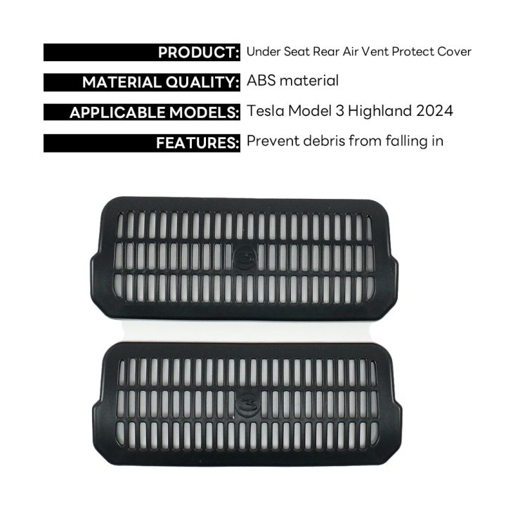 For%20Tesla%20New%20Model%203%20Highland%202024%20Under%20Seat%20Rear%20Air%20Vent%20Protect%20Cover%20Anti-blocking%20Backseat%20Outlet%20Grille%20Protector%20Parts%20-%20Image%207