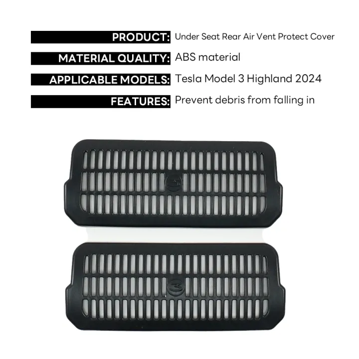 For%20Tesla%20New%20Model%203%20Highland%202024%20Under%20Seat%20Rear%20Air%20Vent%20Protect%20Cover%20Anti-blocking%20Backseat%20Outlet%20Grille%20Protector%20Parts%20-%20Image%207