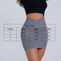 FINETOO Spring Summer New High Waist Elastic Business Women Mini Skirt Black Slimming Knitted Half Body Skirt Professional Work.