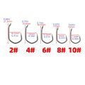 Hirisi 50pcs PTFE Coated High Carbon Stainless Steel Barbless Fish Hook With Eye 8020 Fishing Accessories. 
