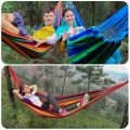 Outdoor Canvas Hammock Camping Swing Hammock with Tree Ropes Load-bearing Up to 300kg Perfect for Garden Patio Backyard. 
