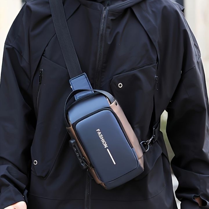 Men's%20Sporty%20Chest%20Bag%20Motorcycle%20Phone%20Pack%20with%20Password%20Lock,%20Zipper%20Closure%20Crossbody%20Sling%20Bag%20for%20Daily%20Commute%20Outdoor%20-%20Image%207