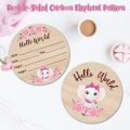 1pcs Pink Elephant Baby Birth Announcement Board Wooden Sign with Black Marker for Newborn Photo Prop Customizable Baby Keepsake. 