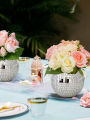 1pc Round Glass Vase Living Room Ornament Shop Atmosphere Decoration Room Pendant Crafts,.