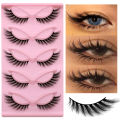 GROINNEYA Cat Eye Lashes Mink Eyelashes 3D Curl Winged Natural Realistic Messy End Eye Elongated False Eyelashes Soft Fake Lashe.