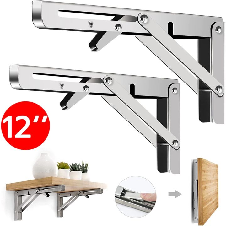 1 pair/set 100 kg weight adjustable folding metal bracket shelf Wall Mounted Display rack support steel bracket
