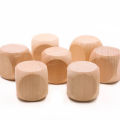 10 Pcs Blank Wooden Dice Unfinished Square Blocks 6 Sided Wood Cubes with Rounded Corners for DIY Craft Projects. 
