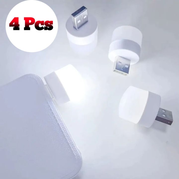 4 Pcs Mini USB LED Light 5V Portable USB LED - Mini Power Bank Light - Portable car LED Bulb Indoor Outdoor Reading Night Light Ambient Light High brightness 🌞