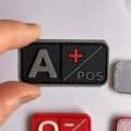 5*2.5CM 3D Blood Group Badge Patch A+ B+ AB+ O+ A- B- AB- O- PVC Rubber Emblems,Military Tactical Badges Patches Hook And Loop. 