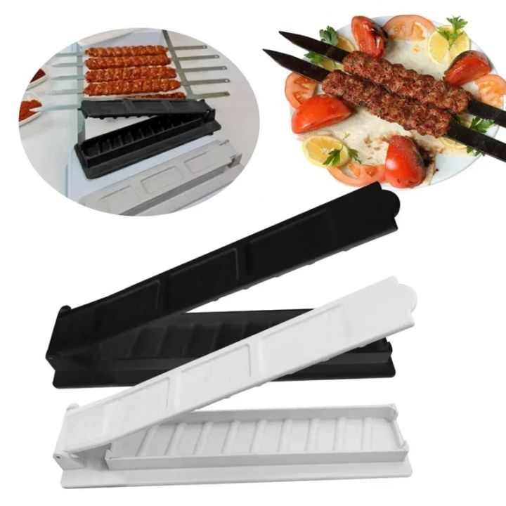 Single Row Kebab Maker Kebab Press Maker BBQ Meat Skewer Machine Reusable Plastic BBQ Skewer Maker Kebab Preparation BBQ Tools