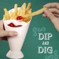 French Fries Ketchup Cone  Dipping Cone Mayo Garlic Sauce Dip and Fries Cone 1 piece. 
