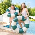 Striped Retro Inflatable Toys Swimming Ring PVC Thickened Floating Underarm Circle Summer Outdoor Beach Pool Accessories. 