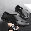 Genuine Leather Men's Sandals Beach Shoes Slippers High Quality Non-slip Men Casual Breathable Summer Footwear Mens Outdoor Shoe. 