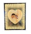 Magic Mirror Photo Frame In 3D Effect 3-In One Mirror+Photo frame+LED Best Gift for Anniversary And Birthdays. 
