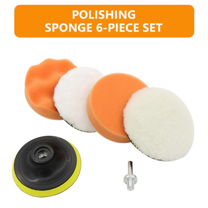 SEAMETAL%206pcs/set%20Car%20Polishing%20Sponge%20Pads%20Kit%20Foam%20Pad%20Buffer%20Kit%20Polishing%20Machine%20Wax%20Pads%203/4/5%20Inch%20for%20Removing%20Scratches%20-%20Image%203