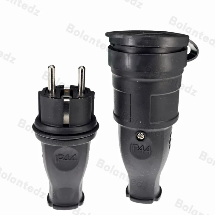 Bolantedz EU Rubber Waterproof Socket Plug Electrial Grounded European ...