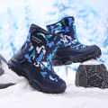 2024 Winter Children Shoes Plush Waterproof Fabric Non-Slip Pink Girl Shoes  Sole Snow Boots Fashion Warm Outdoor Boots. 