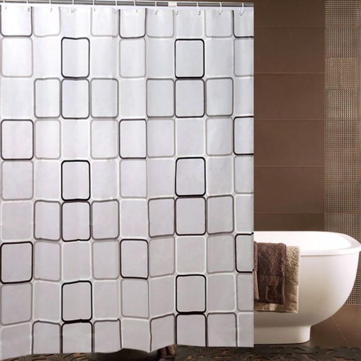 PEVA Bathroom Shower Curtain Home Waterproof and Anti-Mold Home Bathroom Decorative Curtain 180*200CM with 12 Hooks