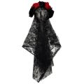 1PCS Black Veil Halloween Rose Flower Headband Costume Cosplay Wedding Mexican Rose Flower Crown Headband Day of The Dead Party. 