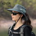 Women Ponytail Fisherman Hat Waterproof Sun Cap Pure Color Outdoor Travel Fishing Climbing Hiking Large Brim Bucket Hat undefine.