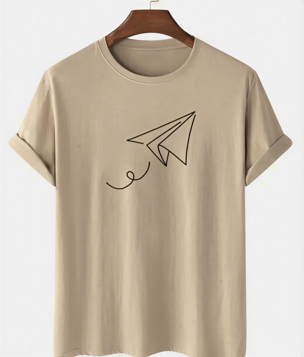 FARGO%20Paper%20Plane%20of%20Liberty%20Print%20Crew%20Neck%20Short%20Sleeve%20T-Shirts%20-%20Image%202