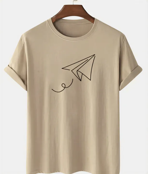 Paper%20Plane%20of%20Liberty%20Print%20Crew%20Neck%20Short%20Sleeve%20T-Shirts%20-%20Image%202