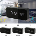 Wooden Digital Alarm Clock, LED Alarm Clock with Temperature Desk Clocks for Office,Bedside Clock. 