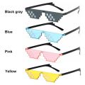 NEW Design Funny Mosaic Sunglasses Thug Life Sun Glasses Pixel Black Retro Gamer Robot Sunglasses Birthday Party Cosplay Favors. 