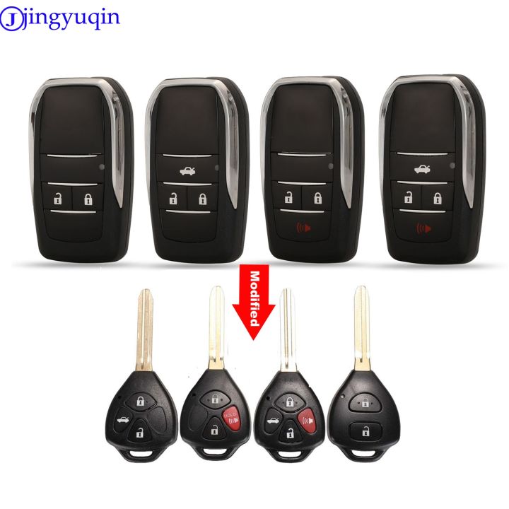 jingyuqin Modified 2/3/4 Buttons Remote Car Key Shell For Toyota Reiz Camry Rav4 Yaris Corolla 4Runner Avlon Folding