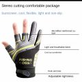 Fishing Cycling Gloves Men Summer Three Finger Cut Gloves for Fishing Sun Protection Male Anti-Slip Drive Breathable Thin Gloves.