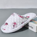 Women Home Slippers Soft Cotton Floral Floor Shoes Antislip Bedroom Slippers Lightweight Couple Slippers Fashion Women Shoes. 