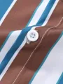 Men's Summer Short Sleeve Printed Shirt Thin Beach Shirt Men's Clothing Casual Striped shirt. 
