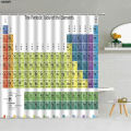 VIKAMA Periodic Table Shower Curtain Science-themed bathroom decor with fun chemistry patterns Perfect for your bathroom. 