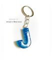 Resin keychain , Handmade custom keychain,3D letter J , Alphabet A-Z. 