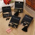 FNIO Women's Earrings Set Pearl Earrings For Women Bohemian Fashion Jewelry 2020 Geometric Crystal Heart Stud Earrings. 