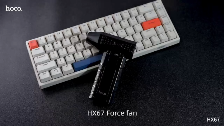 HOCO HX67 High Power Portable Fan with LED Flashlight 3000mAh Capacity 100 Levels of Power Adjustment Multi-purpose use 80,000 RPM Ultra High Speed