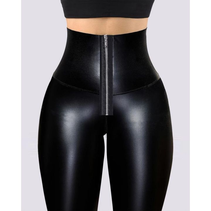Women%20High%20Waist%20Tummy%20Control%20Butt%20Lift%20PU%20Leather%20Leggings%20Outwear%20Skinny%20Pants%20Casual%20Trousers%20Streetwear%20-%20Image%206