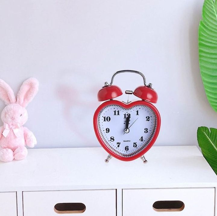 Heart shape alarm clock With Twin Bell