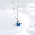 box titanium steel micro-insert planet pendant necklace for girls light luxury fashion niche jewelry.