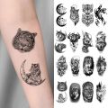 10pcs Waterproof Temporary Tattoo Sticker Dark Wolf Lion Tiger Eagle Snake Deer Skeleton Scorpion Body Art Arm Tattoo Women Men.