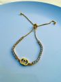 Gucci Adjustable Bracelet with zirconium stone premium quality gold colour. 