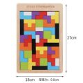 New 3D Wooden Tetris Puzzle Toy Tangram Shape Thinking Logic Colorful Children's Building Blocks Montessori Education . 
