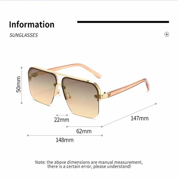2024%20New%20Square%20Frame%20Sunglasses%20Europe%20And%20The%20United%20States%20Fashion%20Sunglasses%20Men%20And%20Women%20Half%20Frame%20Sunglasses%20-%20Image%205
