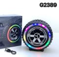 G2389 Wheel Wireless Bluetooth Speaker Multiple Colour Full Light Desktop TWS Audio Portable. 