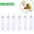 1/3/6pack Squeeze Bottle Condiment Squeeze Bottles Plastic ketchup Squeeze Squirt bottle For Sauce, BBQ, Dressing, Paint.