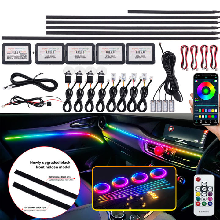 New Design Matt Black Symphony Full Colors Light Strip Hidden LED Car ...