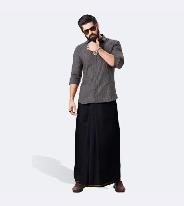 Cotton%20Fabrics%20best%20quality%205hand%20lungi%20white%20/black%20from%20smart%20men%20-%20Image%208