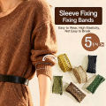 5Pcs Shirt Sleeve Holder, Elastic Mesh Sleeve Fixer Bands, Anti-slip Clip Arm Cuffs Strap Multi-Use Headband For Daily Use.
