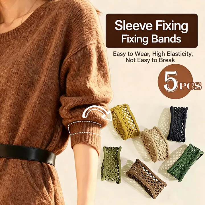 5Pcs%20Shirt%20Sleeve%20Holder,%20Elastic%20Mesh%20Sleeve%20Fixer%20Bands,%20Anti-slip%20Clip%20Arm%20Cuffs%20Strap%20Multi-Use%20Headband%20For%20Daily%20Use%20-%20Image%203