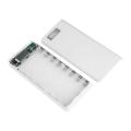 Battery Power Bank Box, 8 x 18650 Battery Power Bank Shell Case Box, Double USB Port, LCD Display, LED Display, Battery Charging Case (White). 